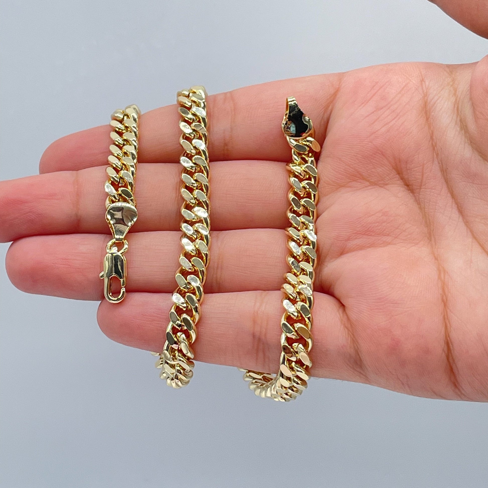 18k Gold Filled Cuban Link Chain 7mm Necklace
