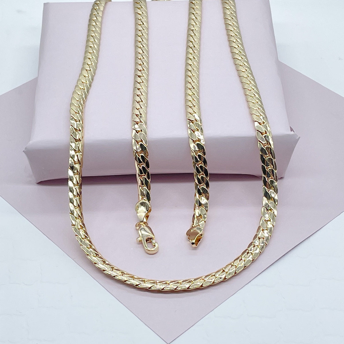 18k Gold Filled Miami Cuban Link Curb Chain 6 mm Necklace