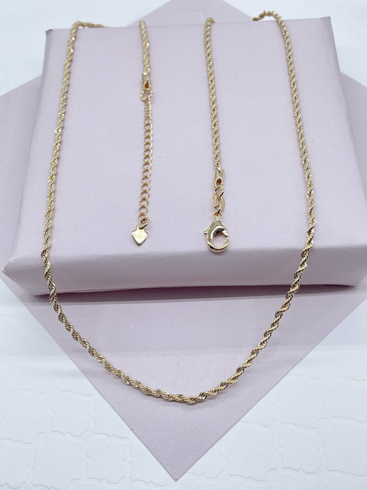 18k Gold Filled Rope Chain 1.1 mm Necklace