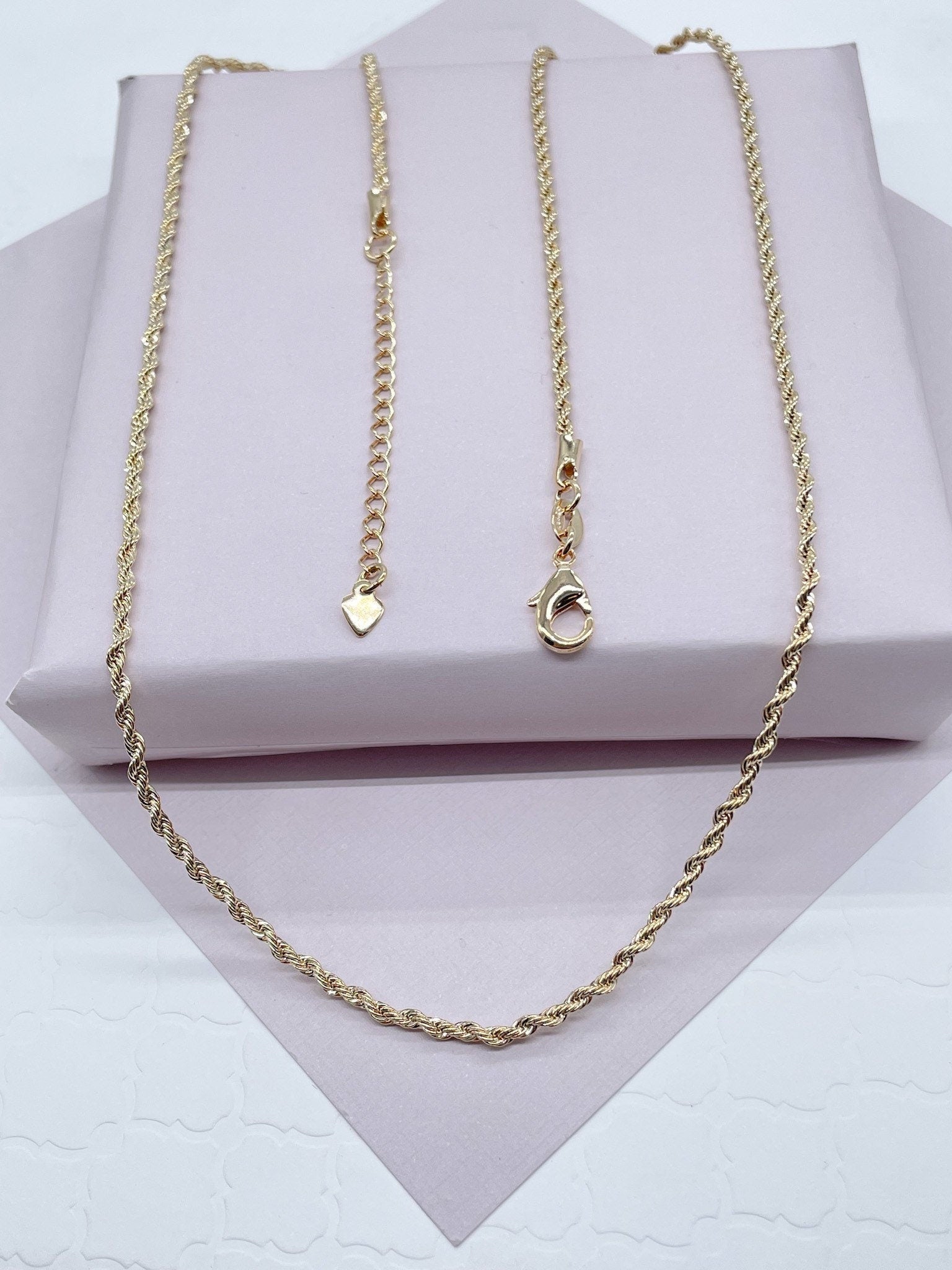 18k Gold Filled Rope Chain 1.5mm Fine Necklace