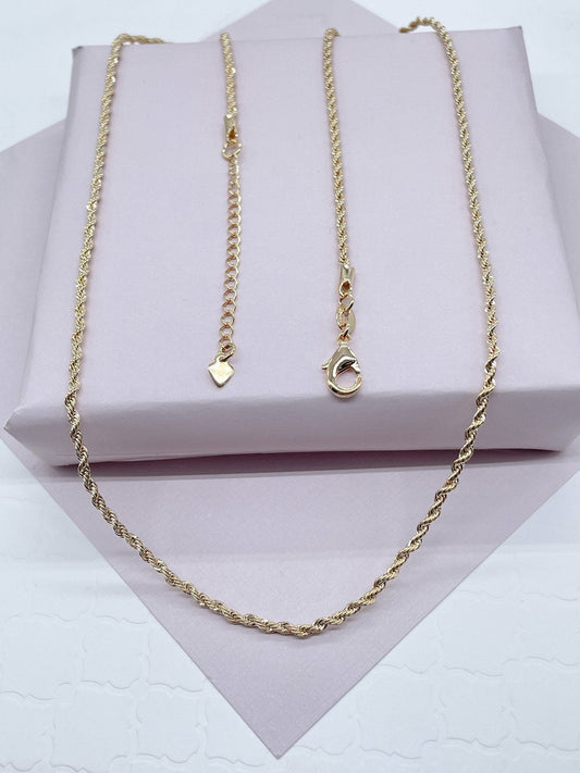 18k Gold Filled Rope Chain 1.5mm Fine Necklace