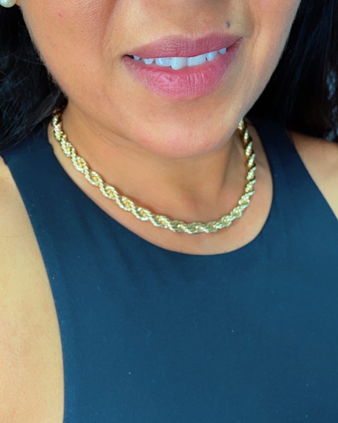 18k Gold Filled Rope Chain Necklace - 7mm Thick
