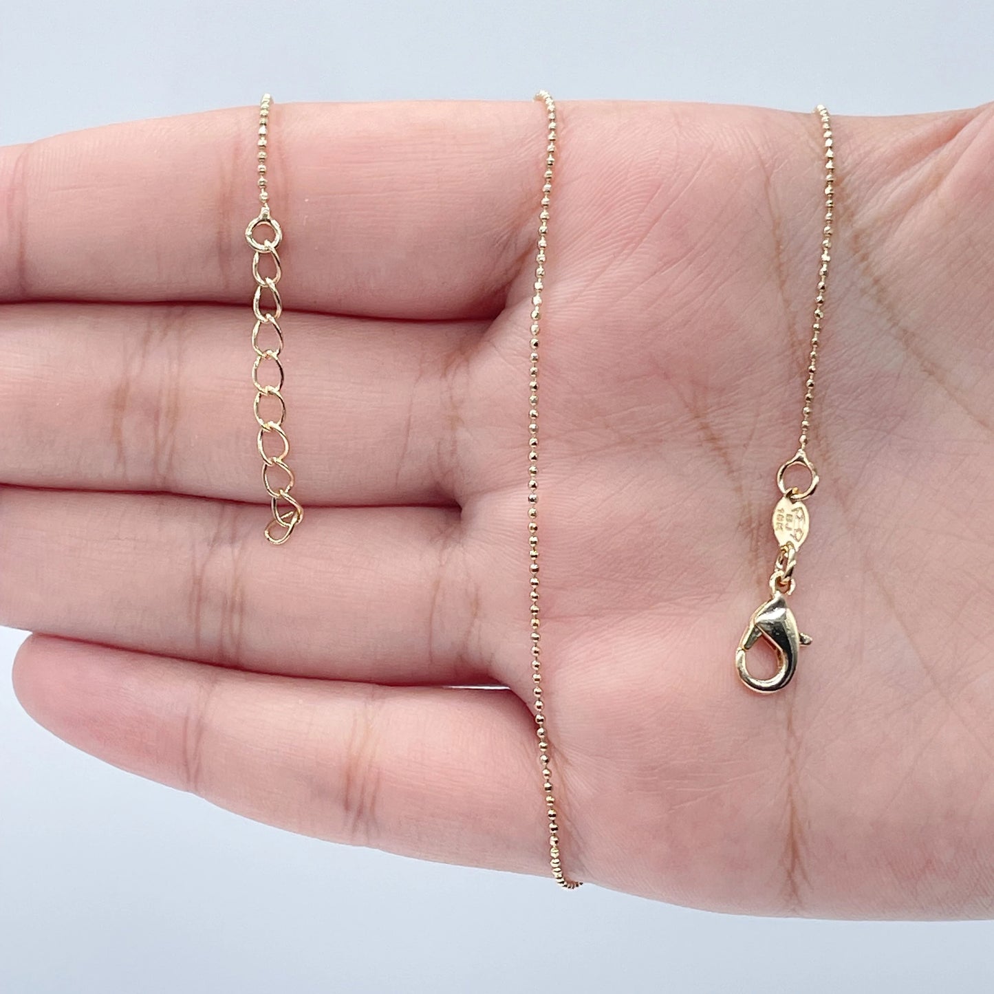 18k Gold Filled 1mm Shinny Little Ball Chain, Gold Shinny Small Dots Chain   And Jewelry Making Supplies