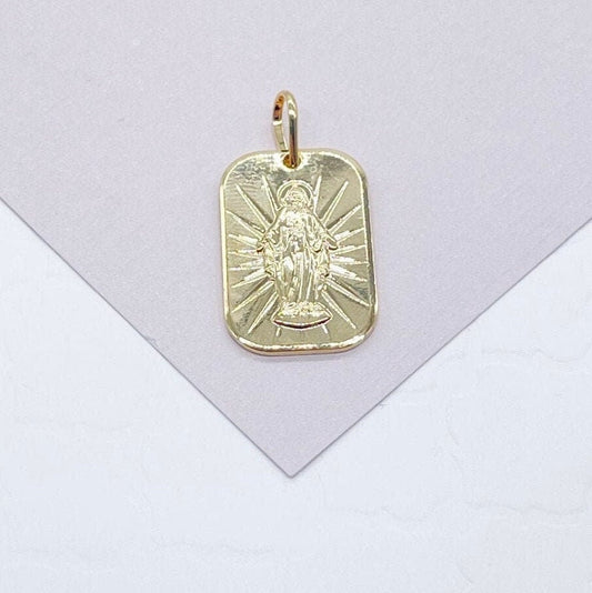 18k Gold Filled Jesus Charm: Diamond Cut Pendant