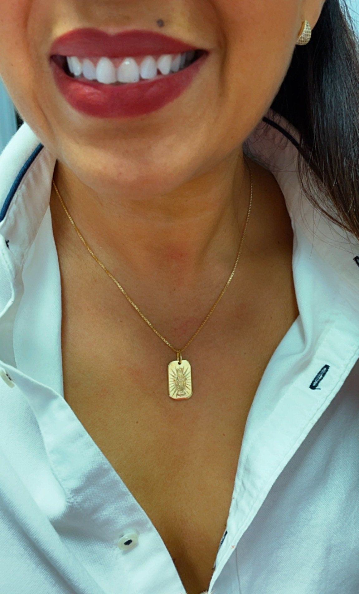 18k Gold Filled Jesus Charm: Diamond Cut Pendant