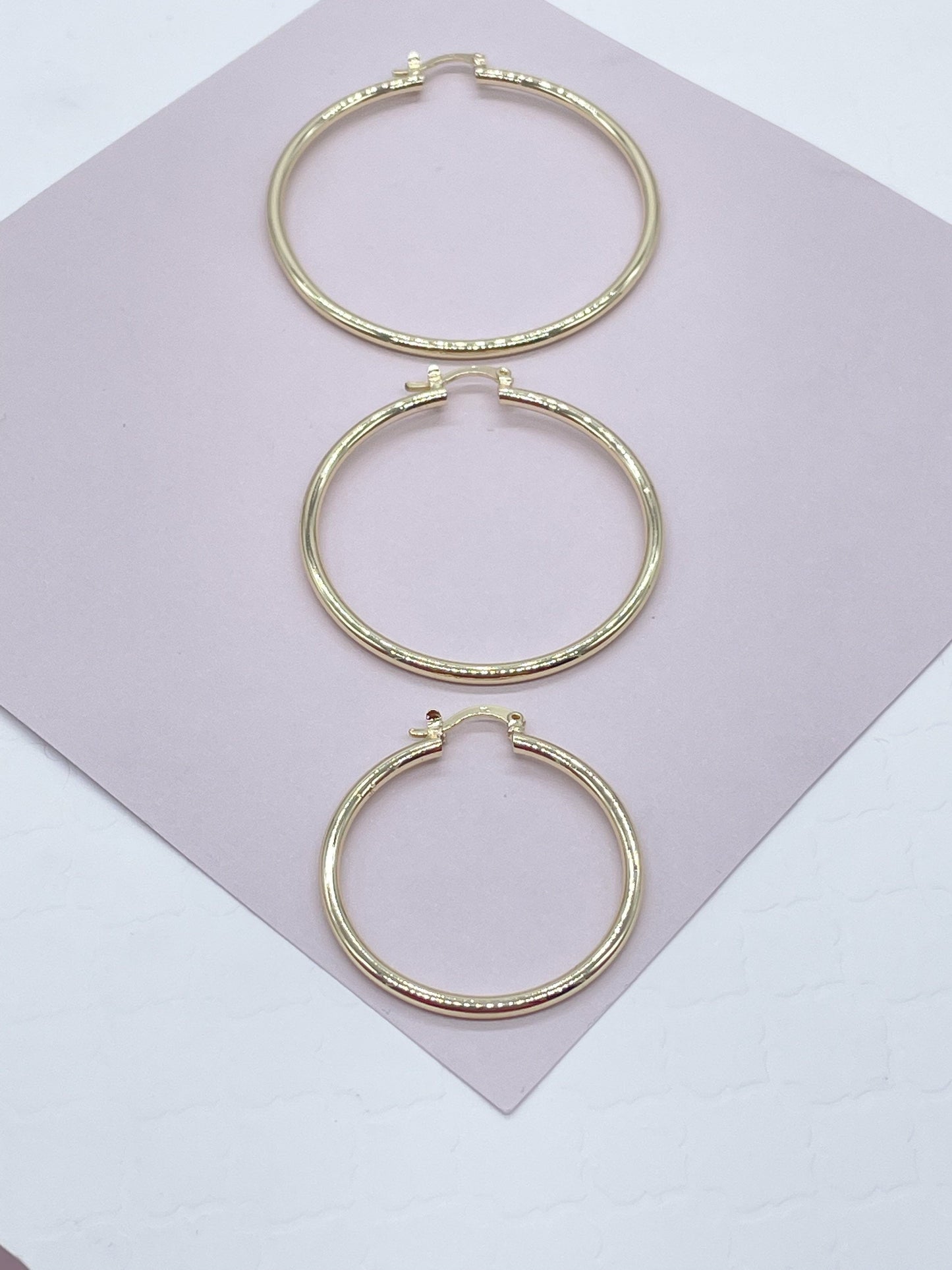 18k Gold Filled Hoop Earrings: Plain Jewelry Making Supplies