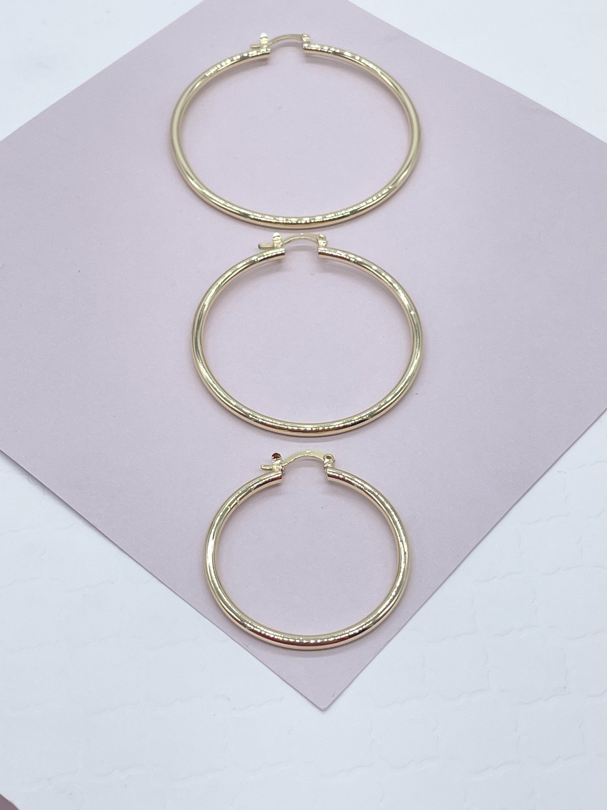 18k Gold Filled Hoop Earrings: Plain Jewelry Making Supplies