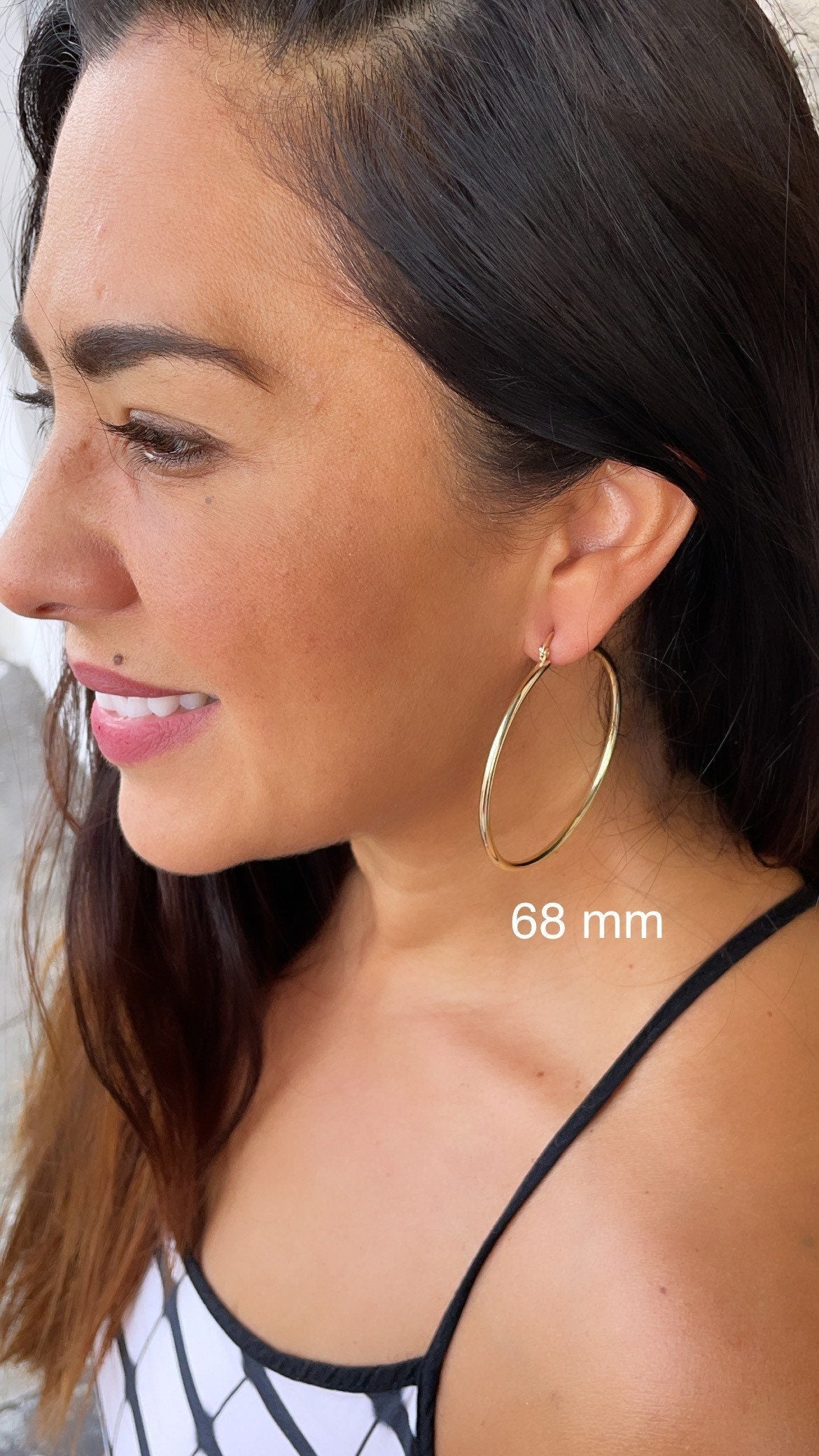18k Gold Filled Plain Hoop Earrings Available Small, Medium, Large Sizes For the