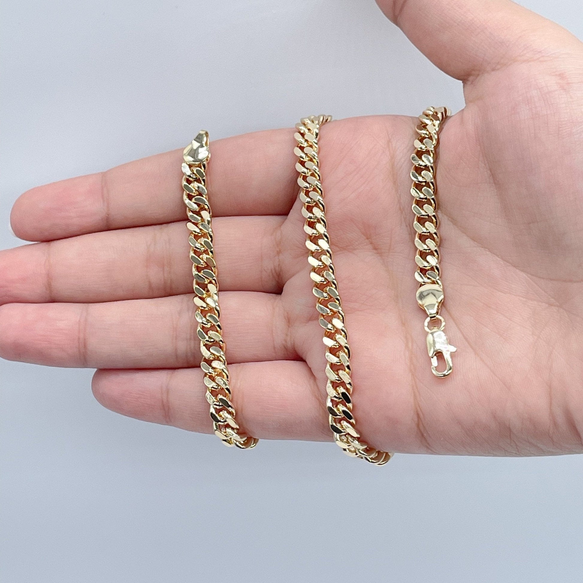 18k Gold Filled 6mm Cuban Link Chain, Miami Cuban Available Necklace and