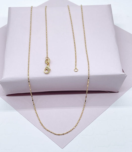 Dainty 18k Gold Filled 1mm Extra Thin Dash Dot Chain