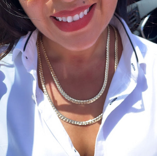 18k Gold Filled Miami Cuban Link Curb Chain 6 mm Necklace For Wholesale