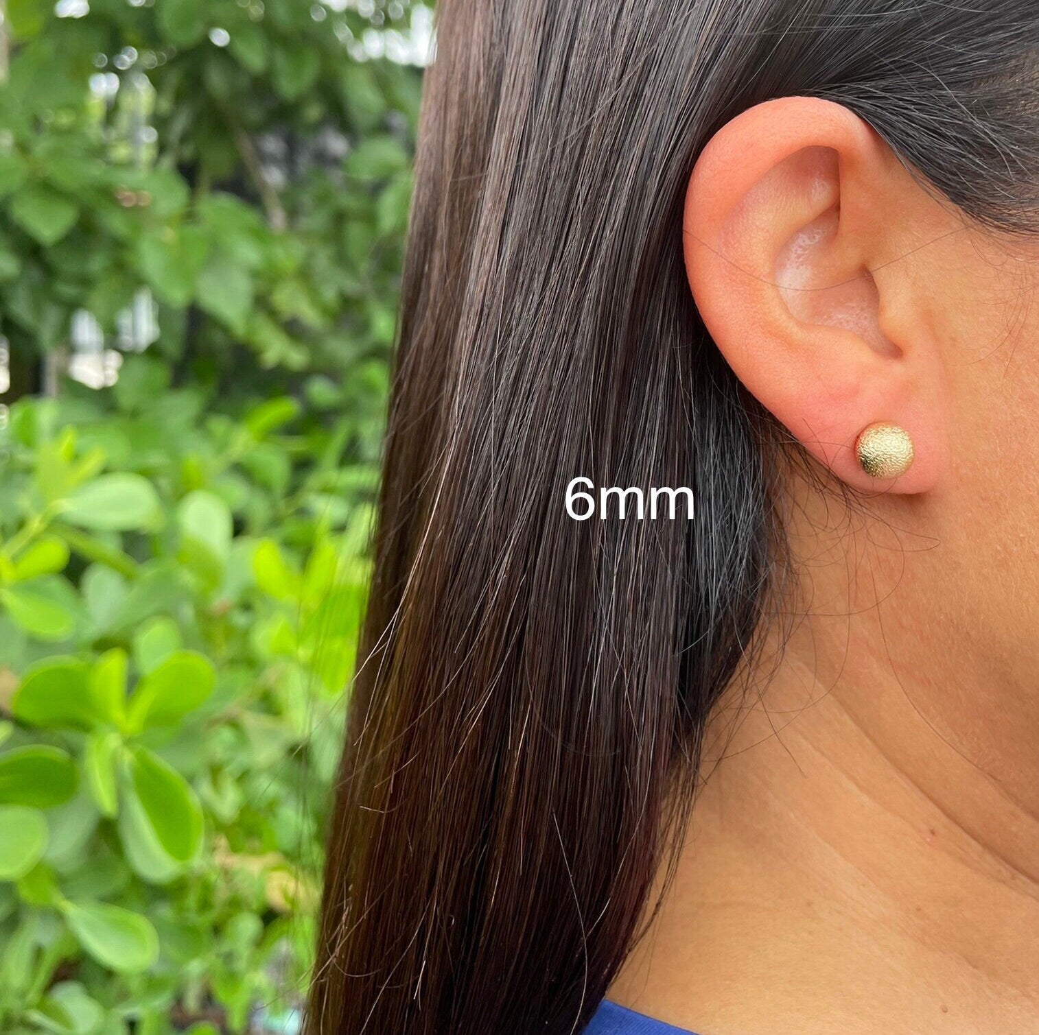 18k Gold Filled Matte Ball Stud Earrings, Grooved Surface Ball Stud Earrings,