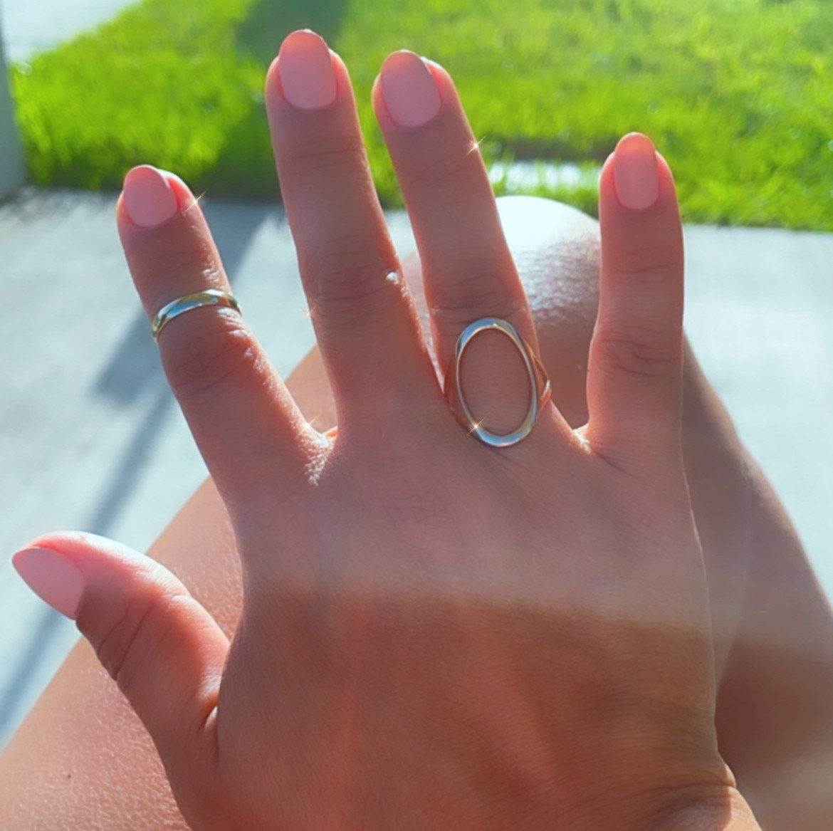 Simple Plain Stackable Band Ring In 18k Gold Filled Supplies