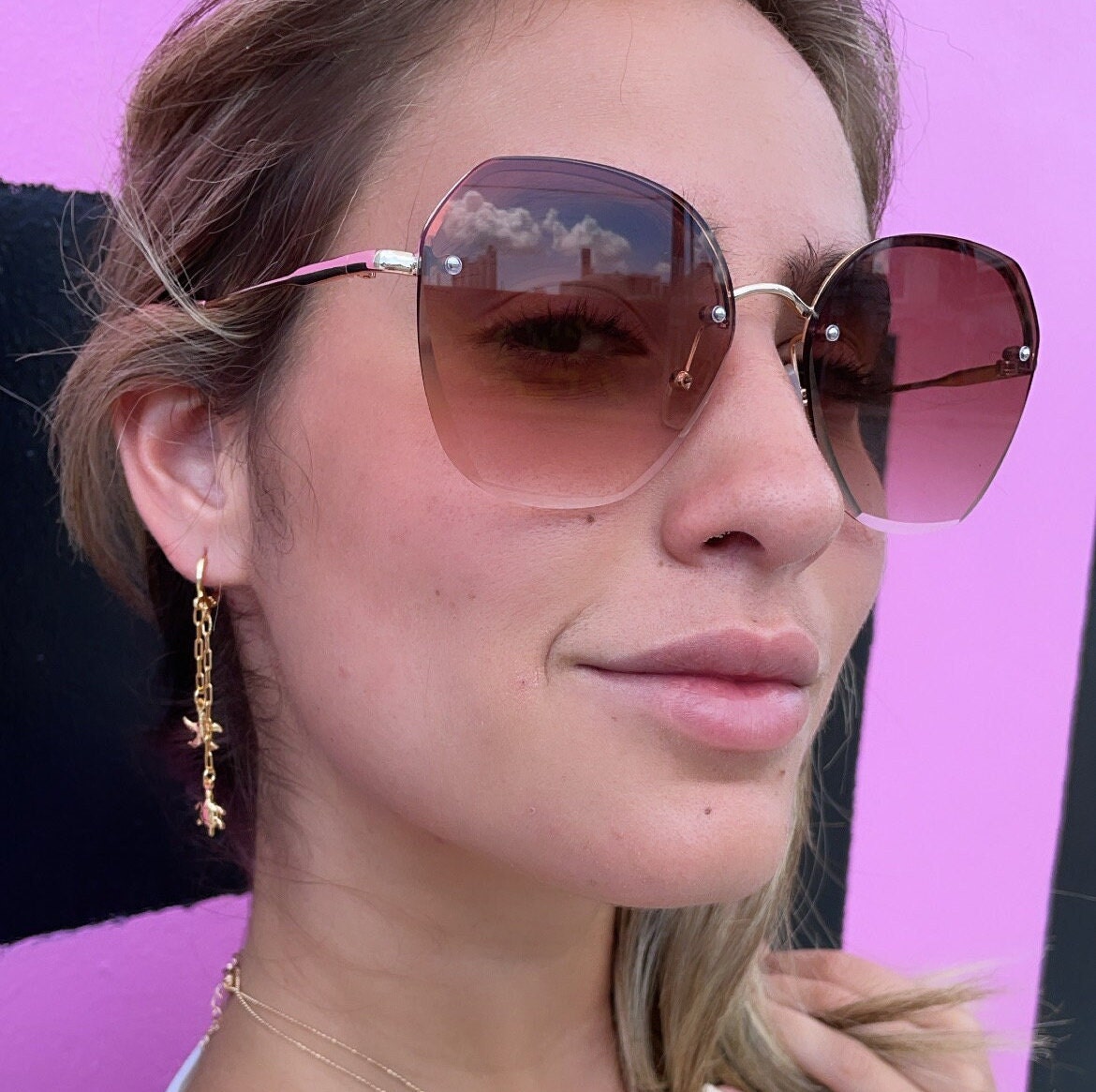 18k Gold Filled Starfish and Turtle Dangling Earrings, Sea Ocean Marine Jewelry,