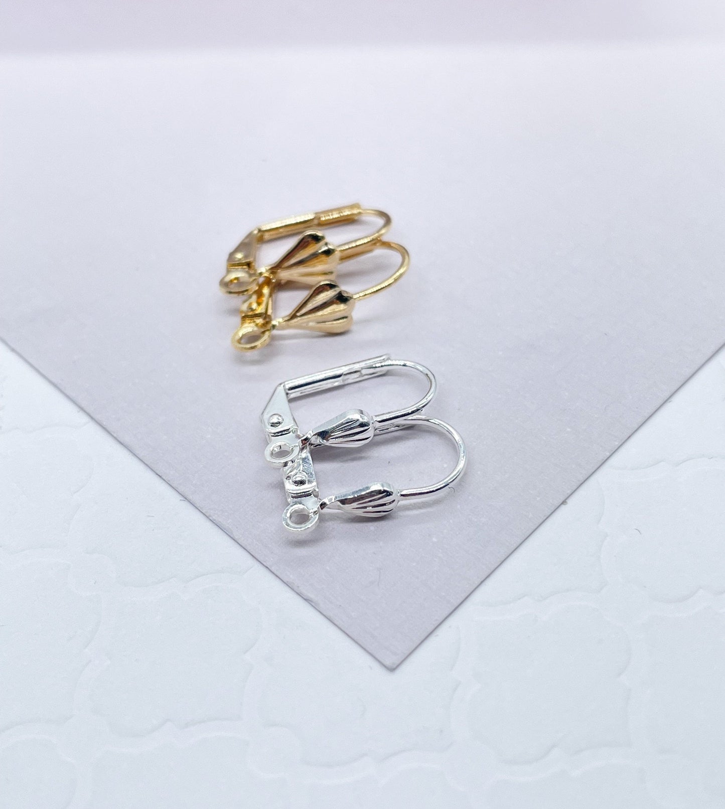 18k Gold Filled Lever Back Hook Clasps Findings Jewelry Making Designing Styling DIY