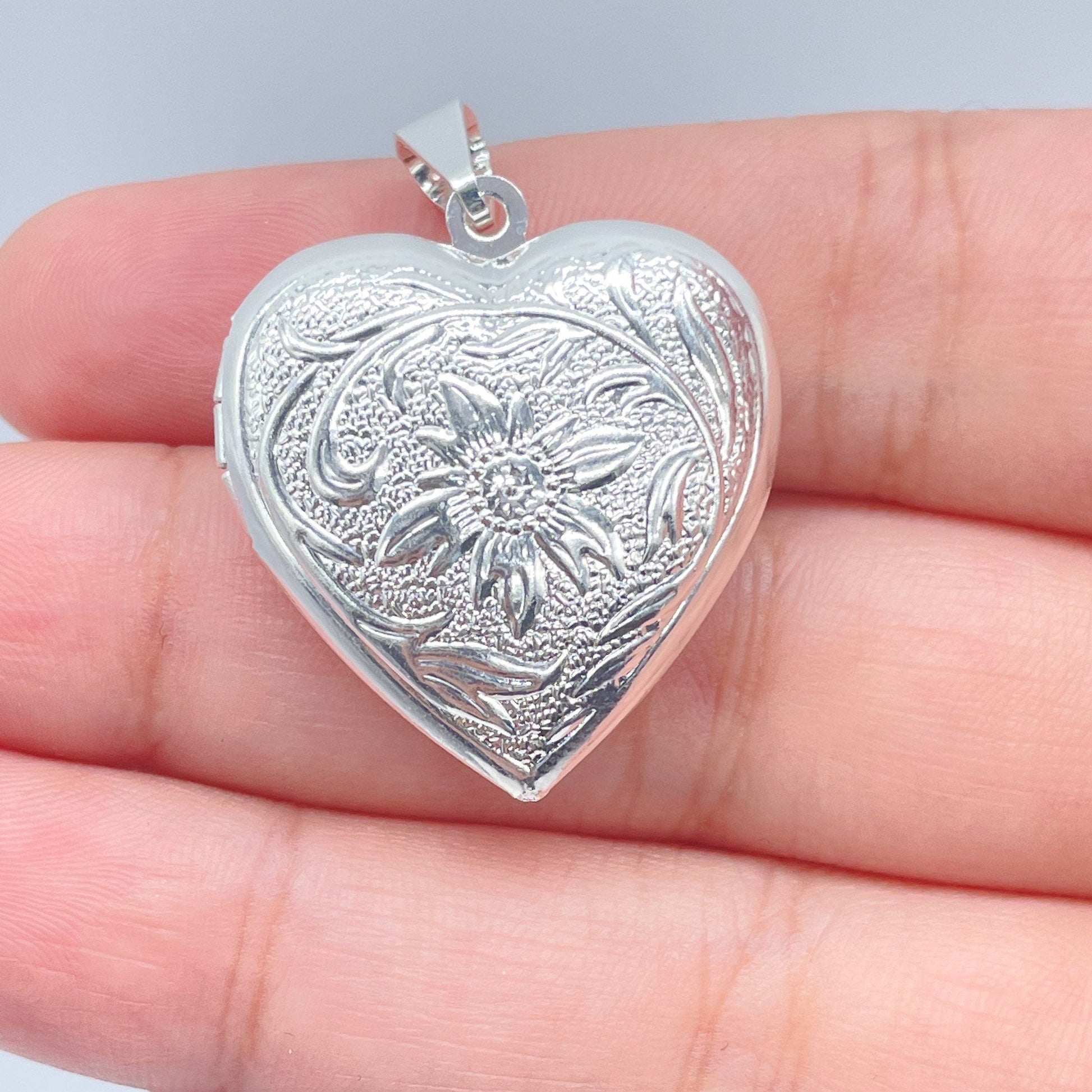 Silver Filled Heart Locket For Picture, Pendant Charm For Necklace, Love Gift