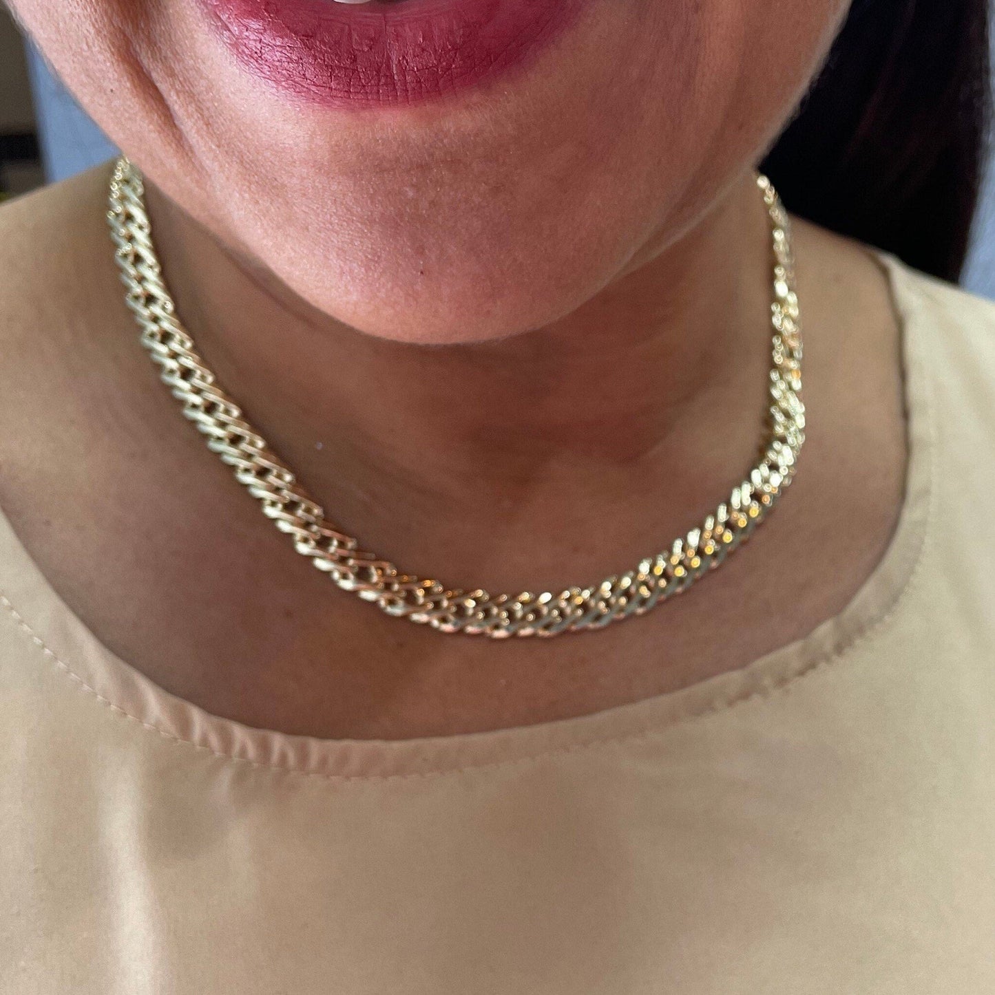18k Gold Filled Double Cuban Link Chain 8 mm