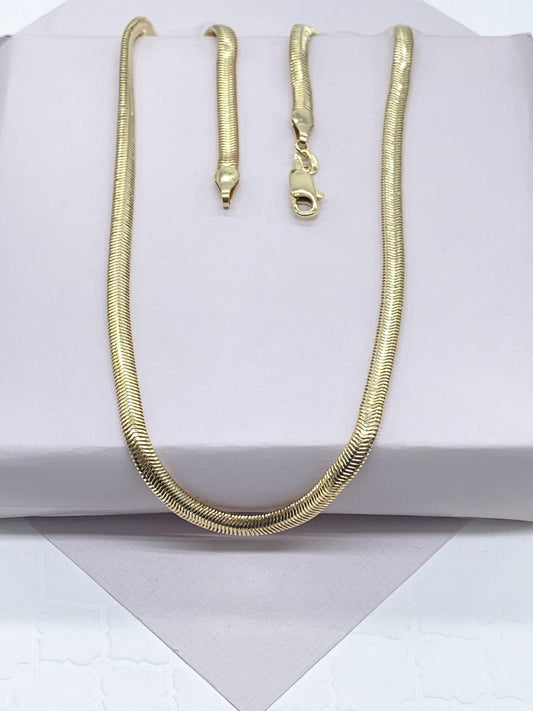 18k Gold Filled 5mm Soft Flat Snake Chain Supplies