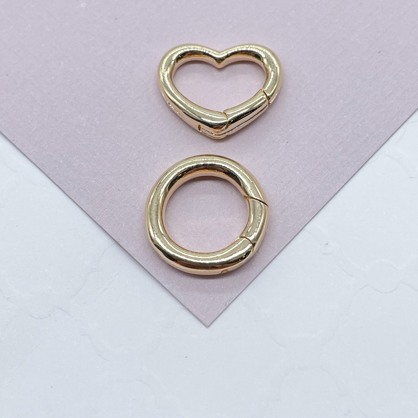 18k Gold Filled Carabiner Snap Lock, Connector Chain Pendants & Charms, Creative