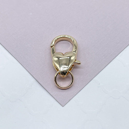 18k Gold Filled Heart Lobster Clasp with Jump Ring - 21mm