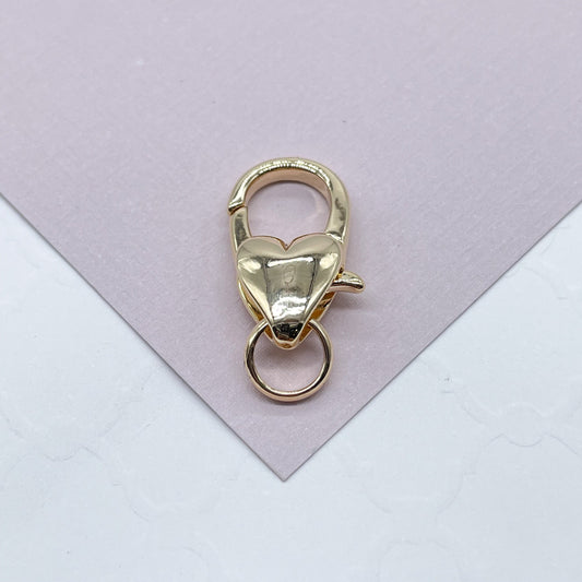 Heart Shape Body 18k Gold Filled Jumbo Lobster Claw Clasp With Jump Ring Supplies Components & Parts