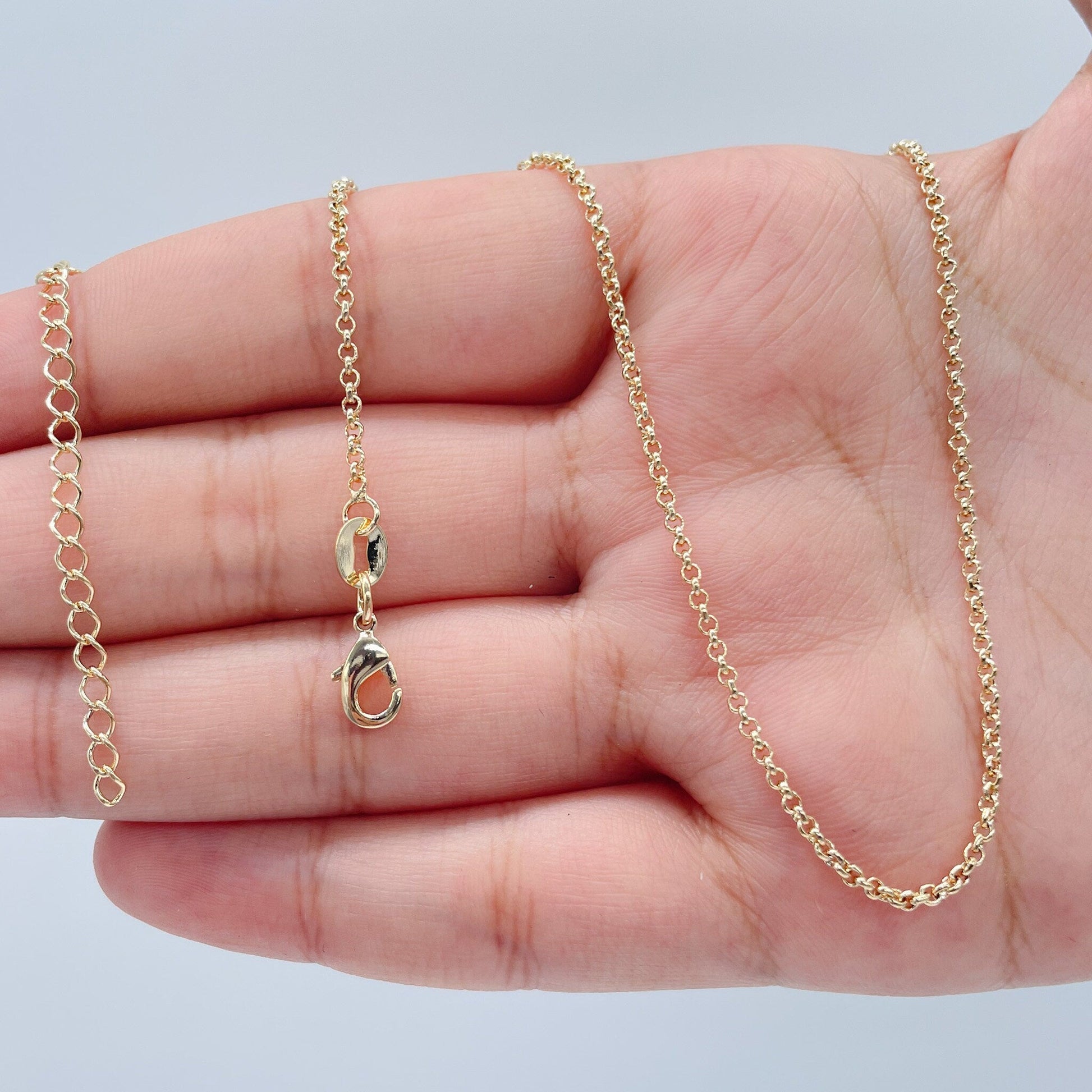 18k Gold Filled 1mm Rolo Chain Necklace Supplies Designers