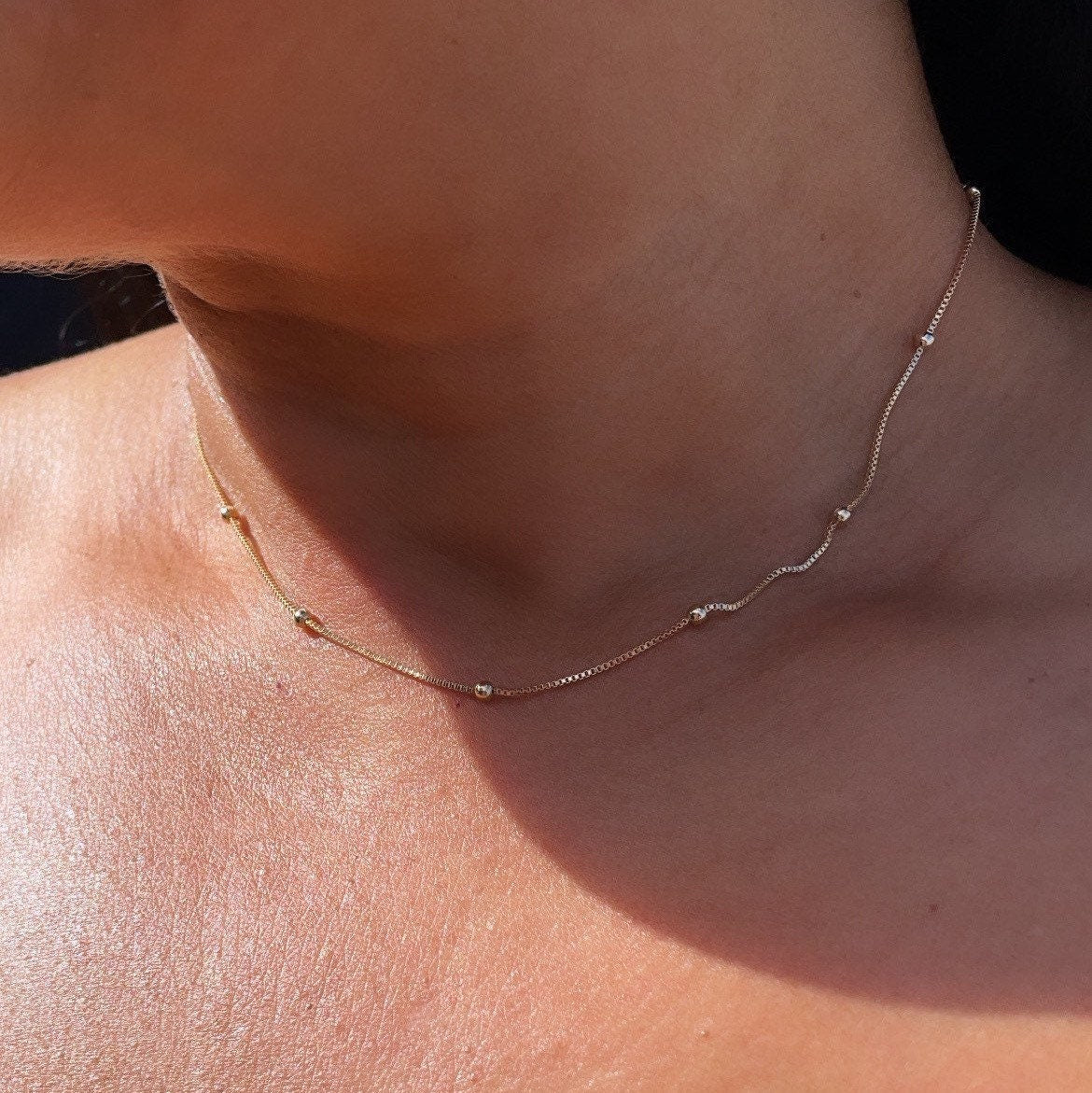 18k Gold Filled Satellite Chain 1mm Necklace For Wholesale And Jewelry Supplies