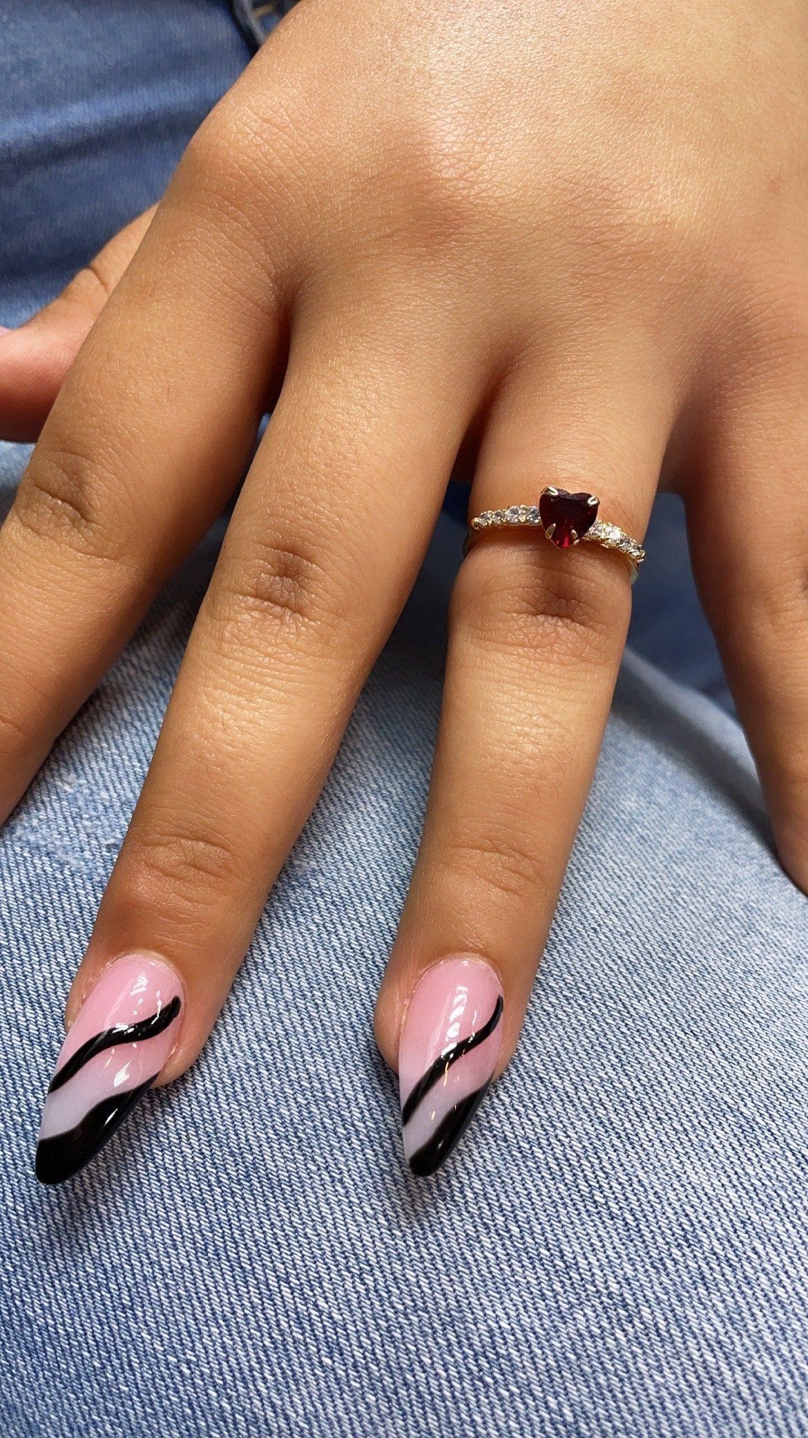 18k Gold Filled Heart Ring: Pave Cubic Zirconia Band