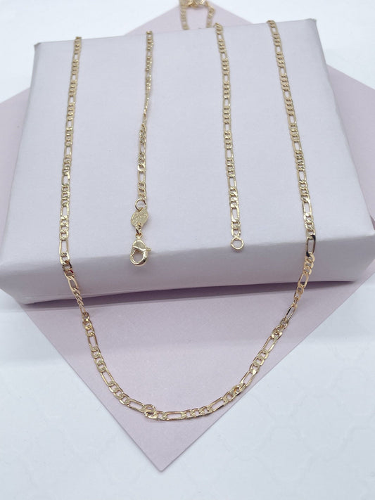 18k Gold Filled 3x1 Figaro 2.5mm Chain Necklace Supplies