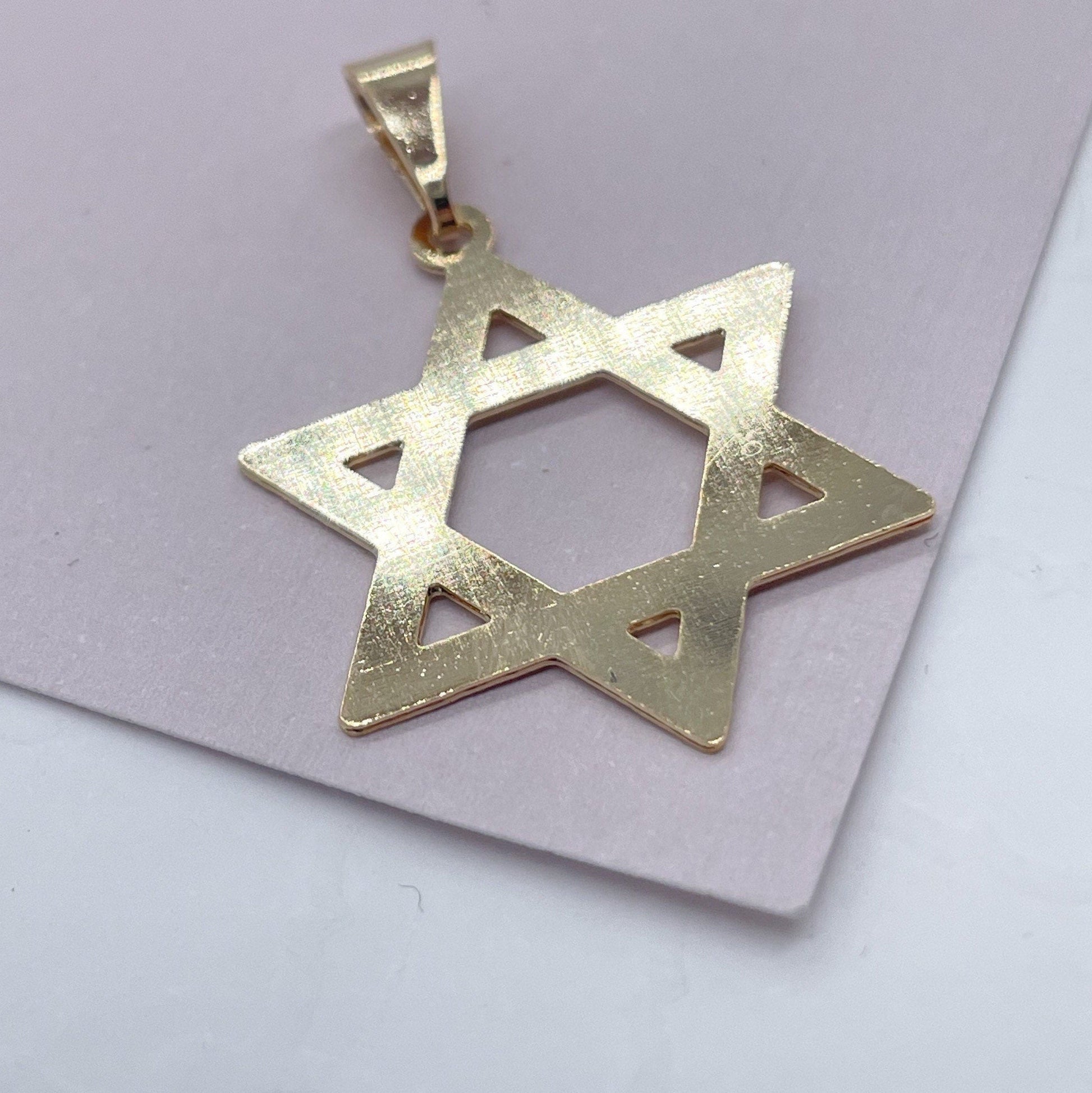 18k Gold Filled Plain Star of David Pendant Jewish Star Charm Israel Nation