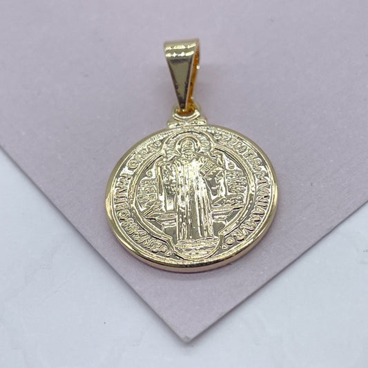 18k San Benito Mini Charm St Benedict Pendant Catholic Jewelry Making Supplies