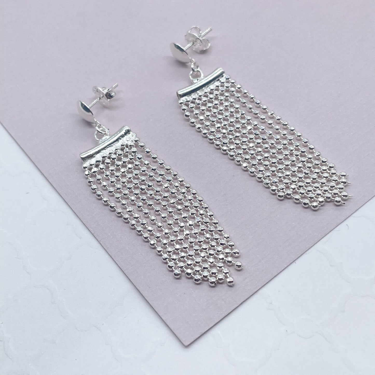 Silver Filled Dangling Fringe Earrings