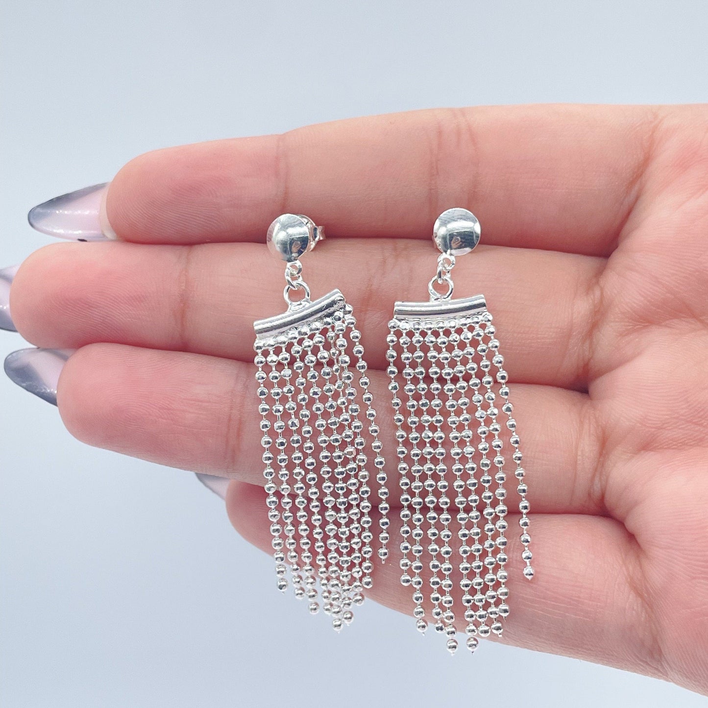 Silver Filled Dangling Fringe Earrings