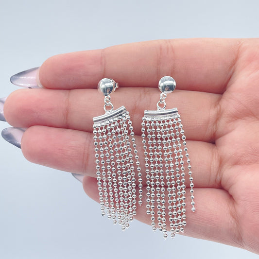 Silver Filled Dangling Fringe Earrings