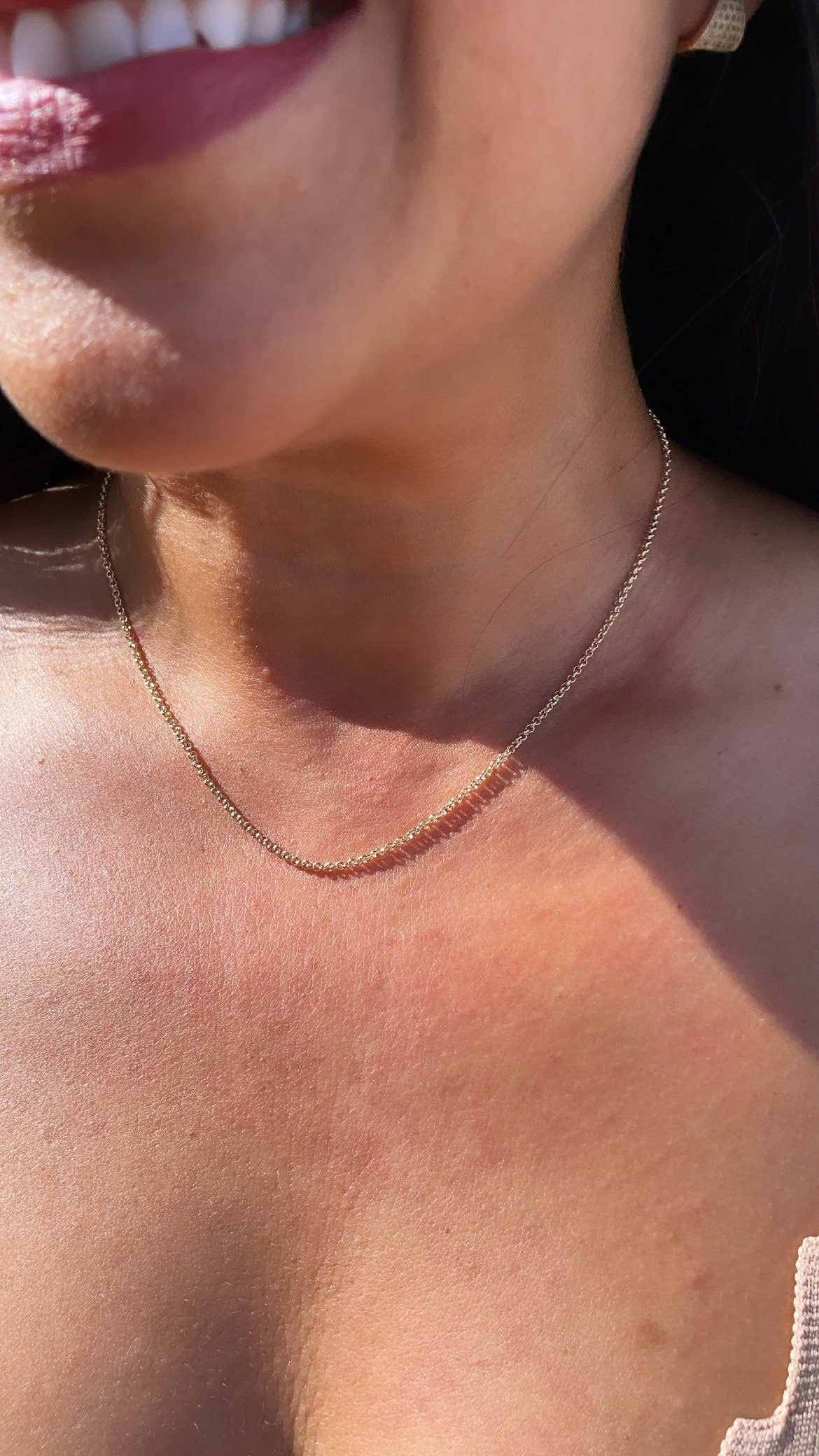 18k Gold Filled 1mm Rolo Chain Necklace Supplies Designers