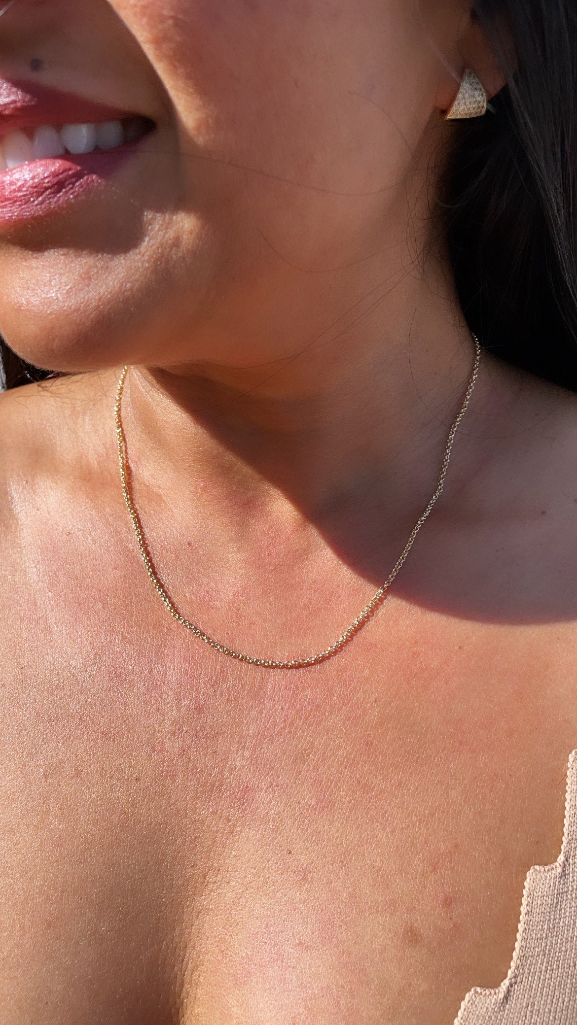 18k Gold Filled 1mm Rolo Chain Necklace Supplies Designers