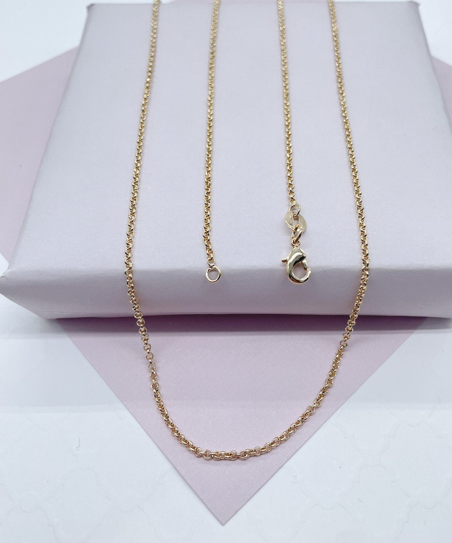 18k Gold Filled 1mm Rolo Chain Necklace Supplies Designers