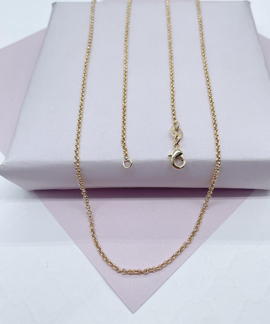 18k Gold Filled 1mm Rolo Chain Necklace Supplies Designers