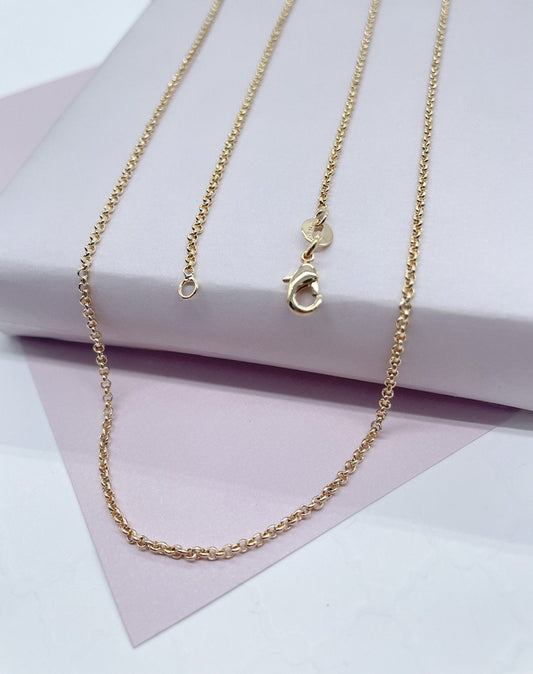 18k Gold Filled 1mm Rolo Chain Necklace Supplies Designers