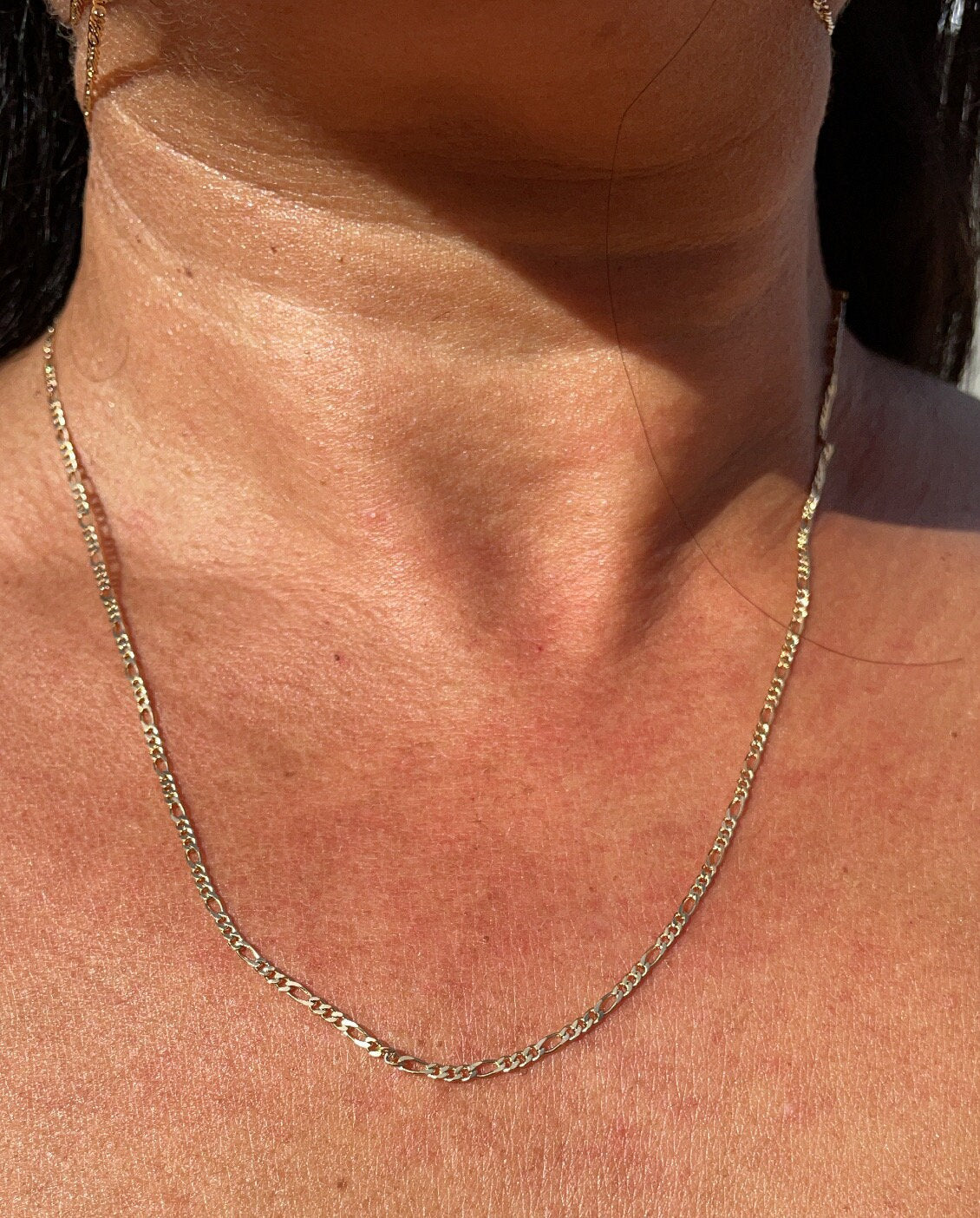 18k Gold Filled 2mm Figaro 3X1 Chain Necklace Supplies Designers