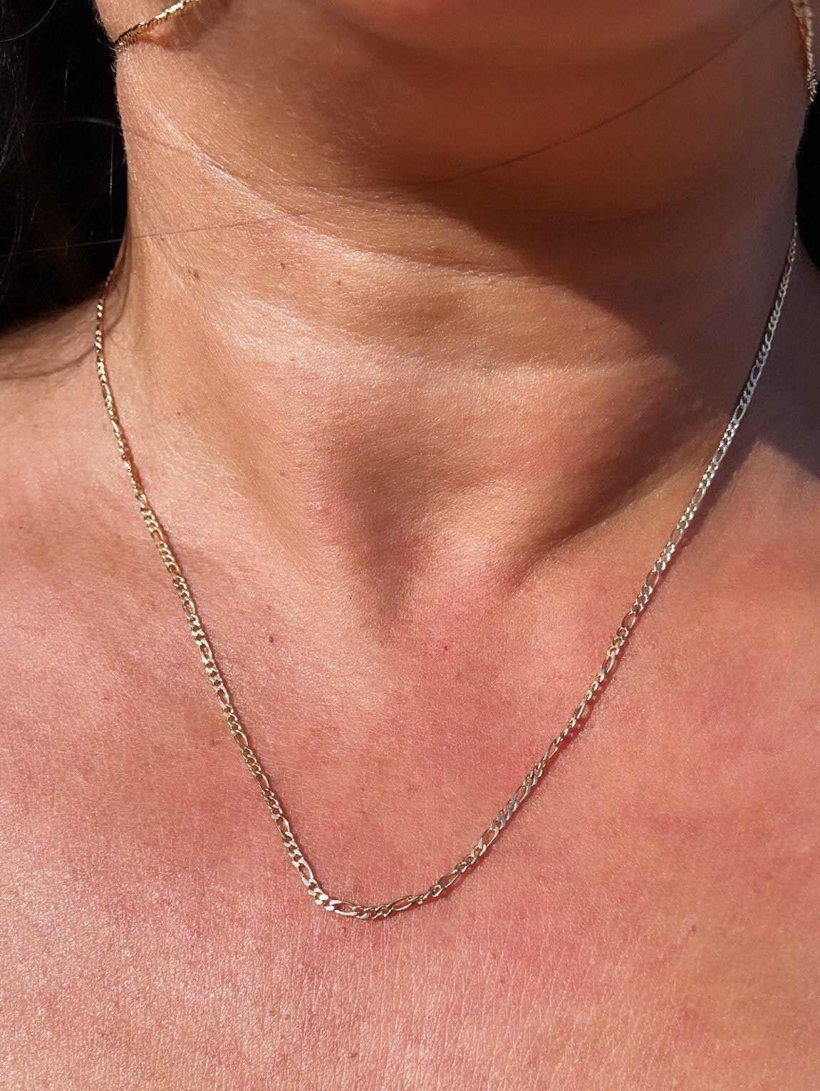 18k Gold Filled 2mm Figaro 3X1 Chain Necklace Supplies Designers