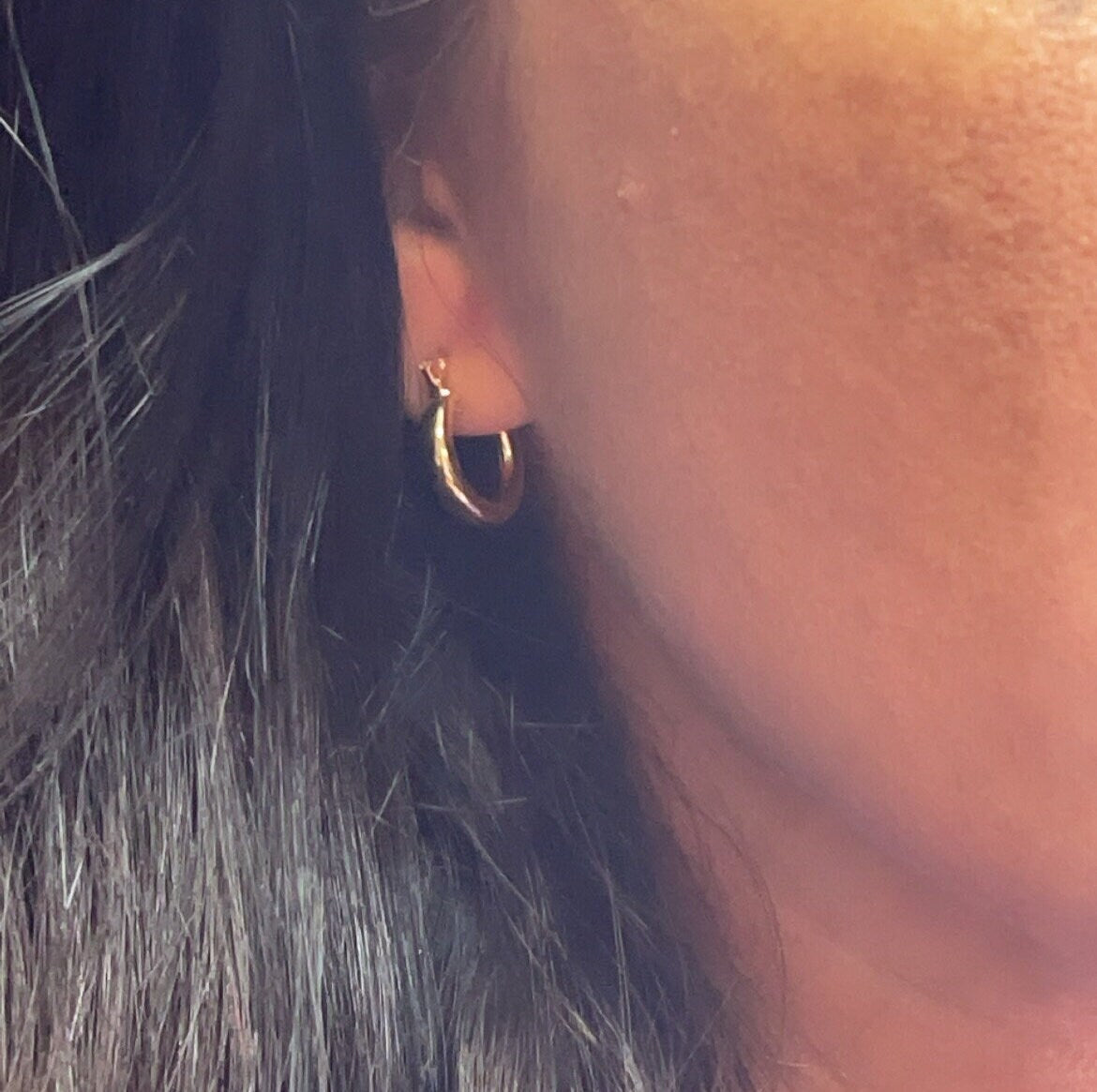 18k Gold Filled Small Plain 15mm Hoop