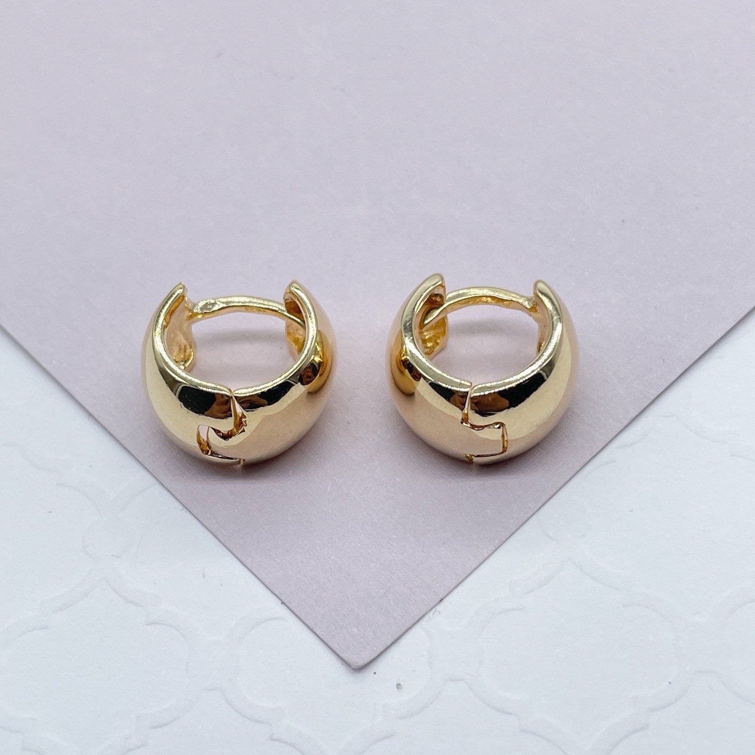 18k Gold Filled Chunky Huggie Earrings