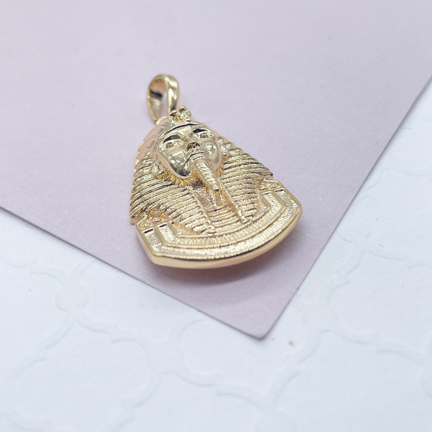 18k Gold Filled Sphinx Pendant With Zircon Stone Eyes