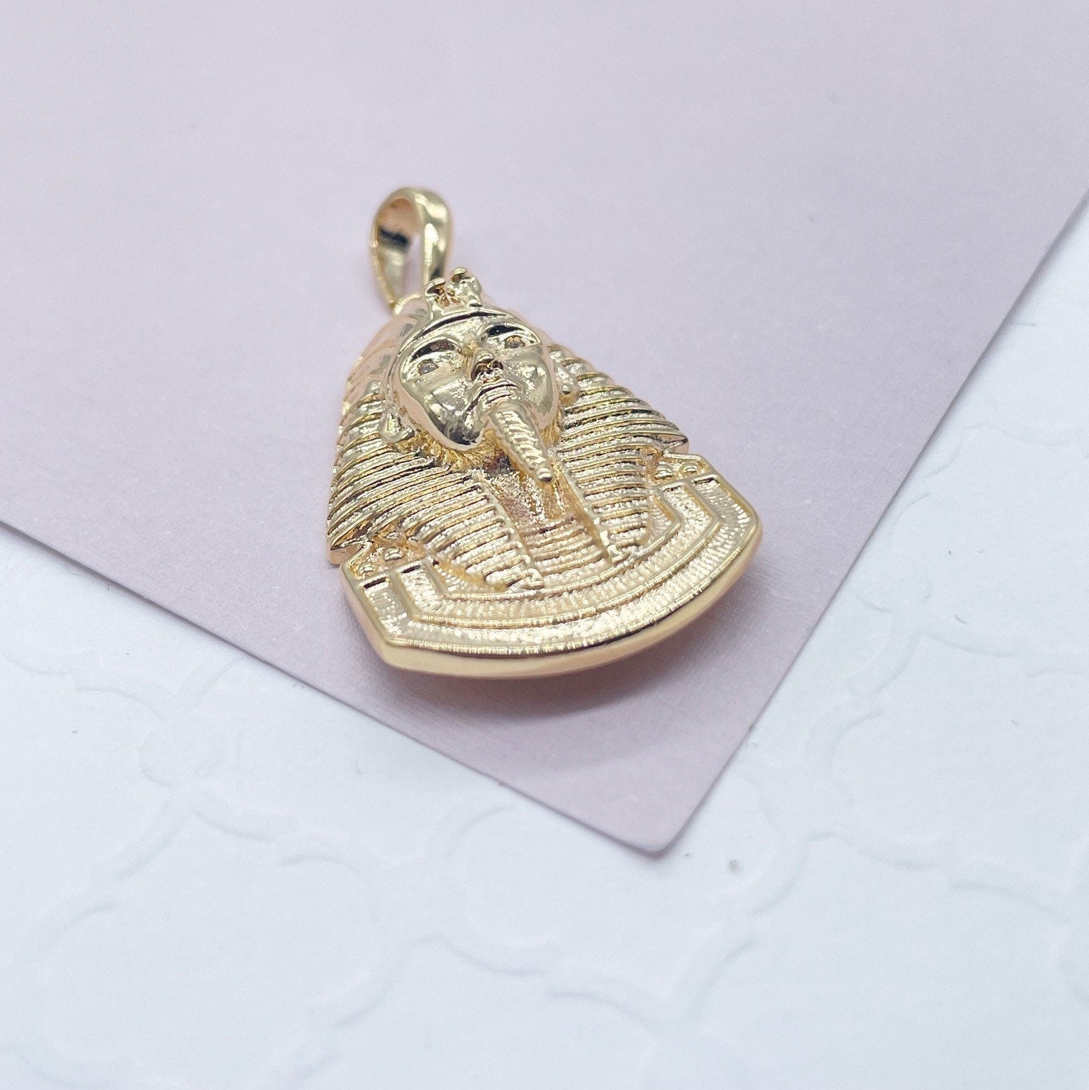 18k Gold Filled Sphinx Pendant With Zircon Stone Eyes