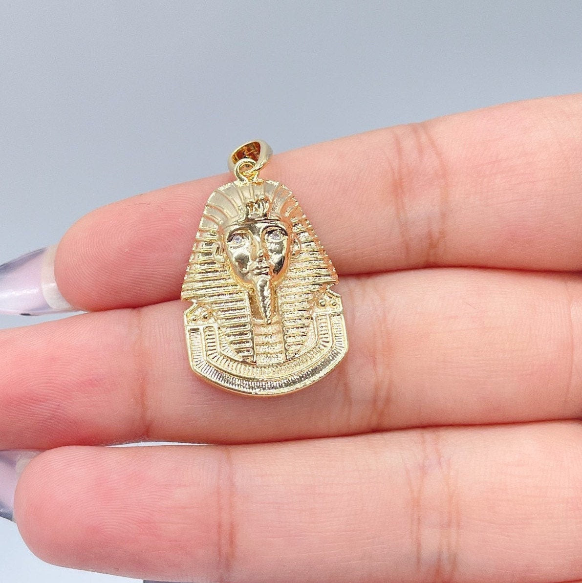 18k Gold Filled Sphinx Pendant With Zircon Stone Eyes