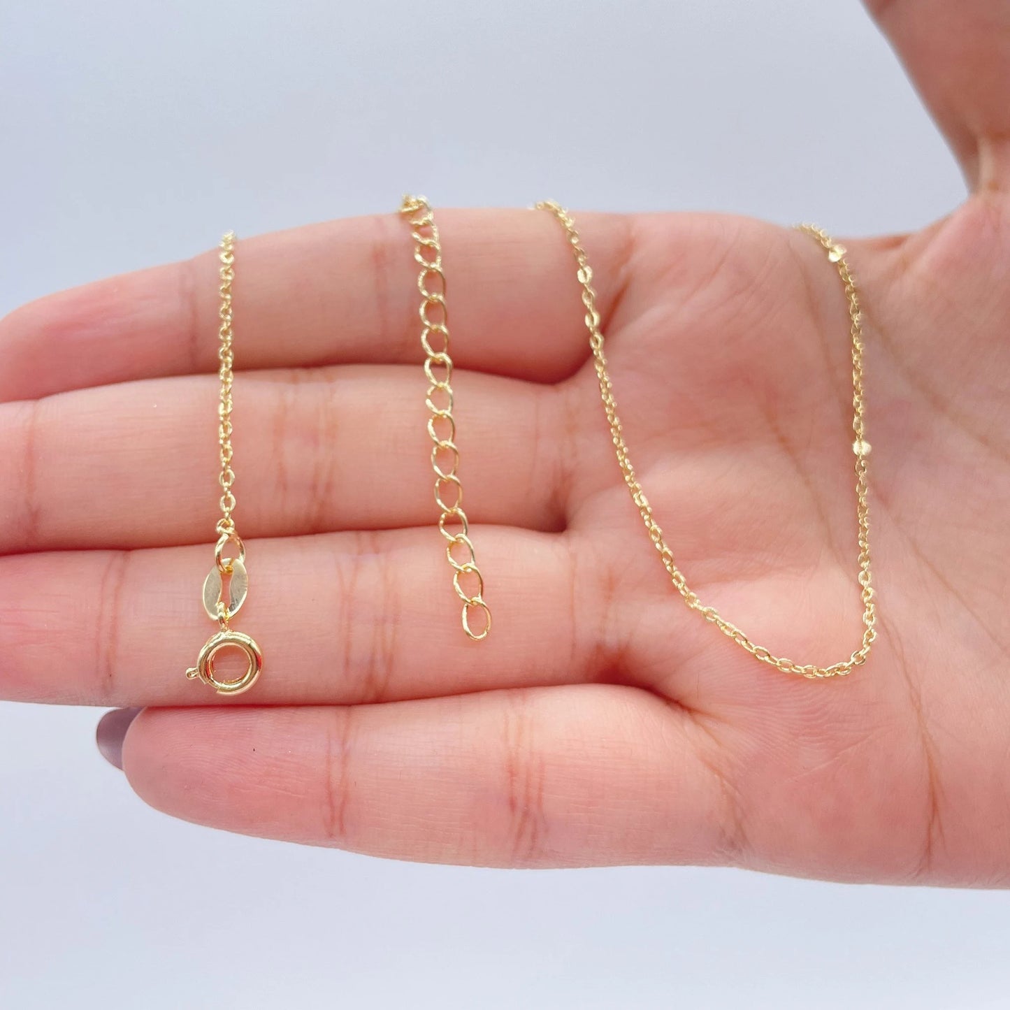 18k Gold Filled 1.5mmThin Oval Curb Chain