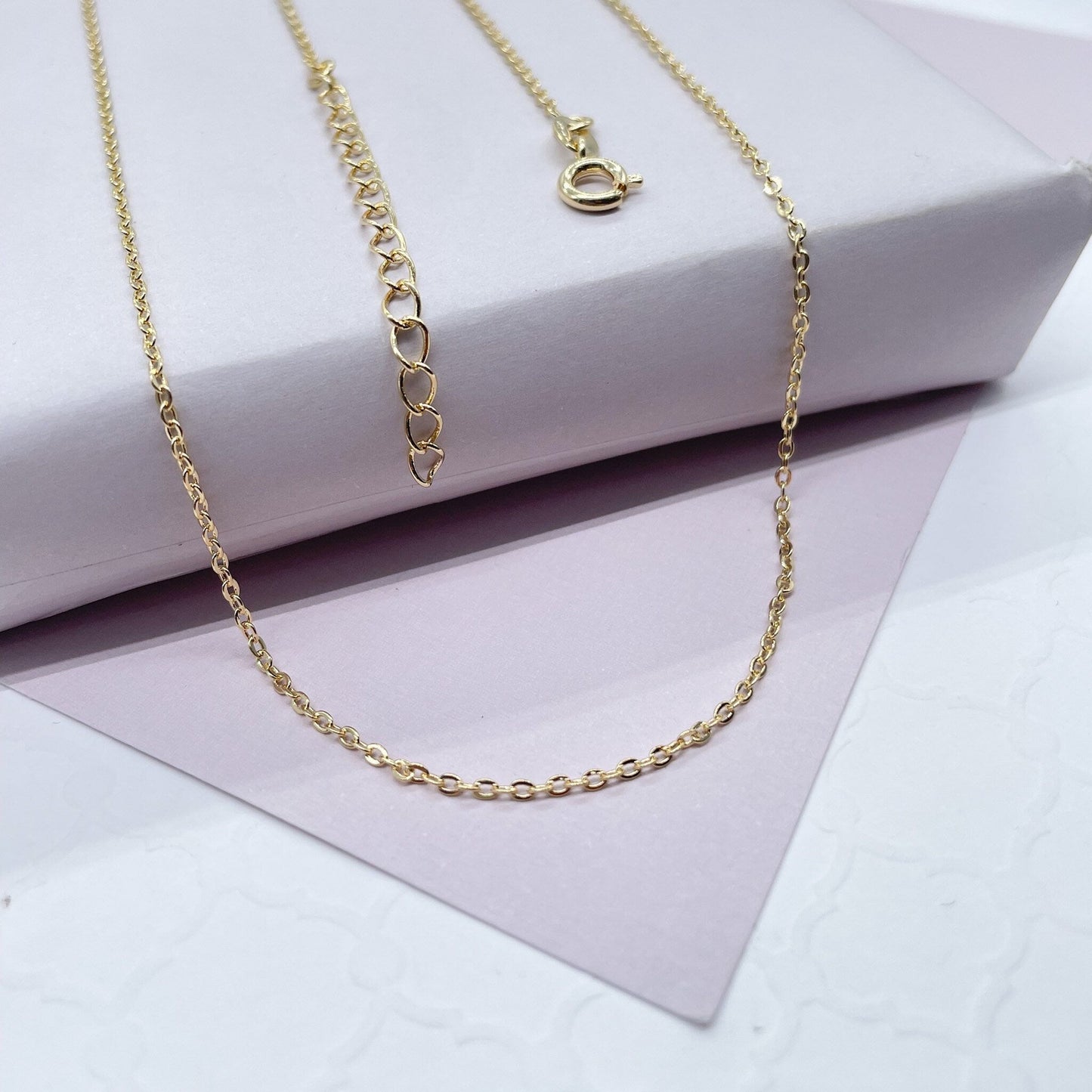 18k Gold Filled 1.5mmThin Oval Curb Chain