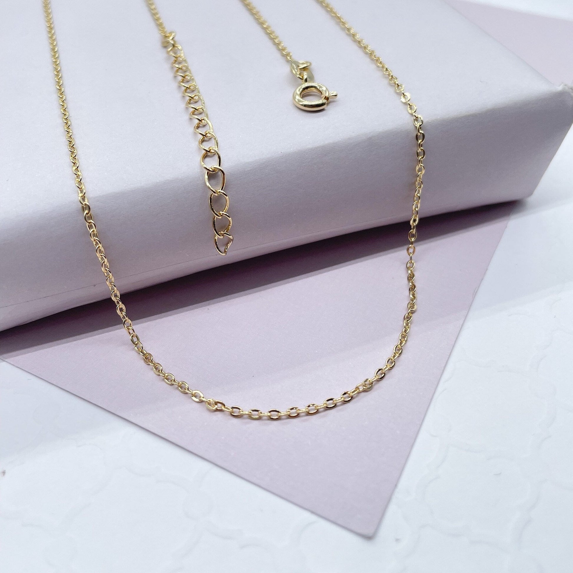 18k Gold Filled 1.5mmThin Oval Curb Chain