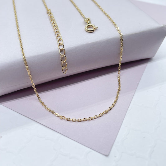 18k Gold Filled 1.5mmThin Oval Curb Chain